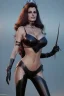 Placeholder: Raquel Welch as evil queen in black leather, leather, busty, cleavage, angry, stern look. character design by cory loftis, fenghua zhong, ryohei hase, ismail inceoglu and ruan jia. unreal engine 5, artistic lighting, highly detailed, photorealistic, fantasy