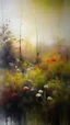 Placeholder: ((No Blur))1.33,Realistic oil painting*Masterpiece*Watercolor by Filip Hodas*Guy Denning Surreal illustration of a field of wildflowers pouring out like a liquid, vibrant colors, dreamlike atmosphere, by Salvador Dali and Rene Magritte, (long shot), soft lighting, intricate details.