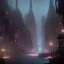 Placeholder: low town under city fantasy dungeon punk dark river