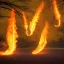 Placeholder: Glowing worms laughing in fire bodies flying through the trees with rays of golden light.