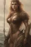 Placeholder: lady warrior with no top big bobs in the ocean