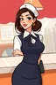 Placeholder: cartoon of a brunette stewardess who looks like Natacha by Walthery