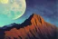 Placeholder: moon, mountains, night, frederic bazille and edouard manet painting