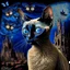 Placeholder: Starry night and Siamese cat, digital painting, fantasy, illustration, hyperdetailed, high definition, crisp quality, horror, dark, surreal, Weird, Tim Burton, creepy, Graphic novel, maximalist, Dr. Seuss, haunting, bizarre, frightening, Terry Gilliam, vintage, illustration