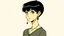Placeholder: Relaxed and Stylish Anime 90s , short black hair