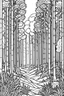 Placeholder: A peaceful forest glade with dappled sunlight filtering through the trees represents the tranquility and freedom found in nature.coloring book page, simple and clean line art, adult drawing book, black and white, crisp black lines, no shades, sharp lines, coloring book for adults, cartoon style, landscape