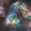 Placeholder: celestial, nebula, ice crystals, snow, icicles, reflections