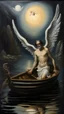 Placeholder: Oil painting of Charon in his boat wearing angel