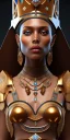 Placeholder: Beautiful brown pharaonic queen, pharaonic dress, clear features, too many details, 4k, 8k, portrait, 3d, fantasy, realistic