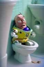 Placeholder: Buzz lightyear from Toy Story pooping on a toilet