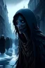 Placeholder: French animation arcane style. City street crowded by people with no faces