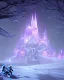 Placeholder: A magical snowy warlock castle in Christmas