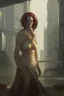 Placeholder: cyberpunk saggy granny woman, abandoned sci-fi town, future, sci-fi