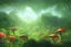 Placeholder: jungle on an alien planet with massive flowers, fruits and mushrooms, wideangle view, volumetric lighting, volumetric clouds, small minutiae, tiny features, particulars, precise pencil outlines, sharp lines, cinematic art by jessada sutthi