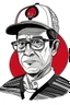 Placeholder: Ilustración vectorial de Gustavo Petro con gorra camisa colores negro, blanco y rojo