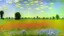 Placeholder: Sunny day, prairie, tree, flowers, claude monet painting