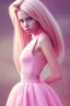 Placeholder: Teen girl, pink dress, long blonde hair, cute, beautiful