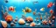 Placeholder: beach, water, fishes, sea shells