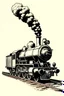 Placeholder: Steam locomotive vintage ,hand drawn sketch in doodle style illustration