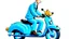 Placeholder: tin tin riding a scooter