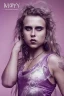 Placeholder: Danish singer MØ face, viking, high light ,purple tones,