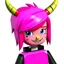 Placeholder: ROBLOX character pink hair with horns