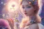 Placeholder: one very little beautiful fairy on a big crystal subtle flower in a galactic ambiance, transparent petals, delicate colors, in the foreground, full of details, smooth, bright sunshine，soft light atmosphere, light effect，vaporwave colorful, concept art, smooth, extremely sharp detail, finely tuned detail, ultra high definition, 8 k, unreal engine 5, ultra sharp focus