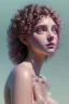 Placeholder: April, Summer Fashion, full body,smooth soft skin, curly hair, detailed eyes, detailed face, looking into camera, intricate, summer outfit, pink, back lighting, realistic concept art, digital painting, rich 3d render, hyper-realistic painting, cinema 4D render, art by WLOP, by Agnes Cecile, Michael Whelan