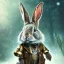 Placeholder: steampunk rabbit, extremely detailed, UHD, 8k,The close-up camera effect,sharp focus,perfect, background forest,position,hyperphotorealistic