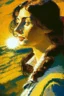 Placeholder: brunette lady in the sunlight by van gogh
