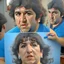 Placeholder: Create a highly realistic 3D scene. An detailed Realistic of Play Football Diego Maradona transforming her into a woman with the same specifications as the attached image. The method of transforming the painting in full detail. A comedic and funny touch. Ultra wide angle. Extremely realistic fine details. Highly realistic detailed display. Great full presentation and amazing drawing style. Transfer the full detailed drawing of the image at a wide and precise angle. Inspiri