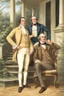 Placeholder: Illustrate a grand plantation setting in the 1800s, with Isaac Franklin and John Armfield as wealthy slave owners. Highlight their opulent lifestyle and the beginning of their partnership.