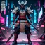 Placeholder: Fhoto full body, reality, Raw, samurai as cyberpunk god war, digital art, with logo text "addie", intricate details, powerful composition, captivating, , trending on artstation, sharp focus, studio photo, intricate details, highly detailed high tech, by addie_digi