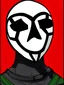 Placeholder: Creepypasta OC animated survivalist with a black mask red hair