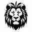 Placeholder: front facing lions face, black and white simplified vector logo