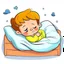 Placeholder: kid sleeping in their bed cartoon