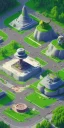 Placeholder: 3d Isometric render, zoo animal exhibit, cute, 8k