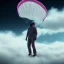 Placeholder: spray paint, clouds, portrait of human with parachute