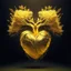 Placeholder: golden electric heart with tree wings