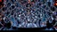 Placeholder: a 3D recursive stage structure made of metallic 3d fractal like stuctures, dynamic lights,16 by 9