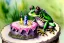 Placeholder: Frog is having a birthday cake. Highly detailed, smooth colours, realistic landscape. Aquarell