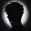 Placeholder: male face silhouette, dark, gothic, darkness