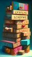 Placeholder: Stacked boxes full of love letters, realistic, professional, art, detailed, vibrant colors.