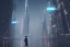 Placeholder: 3D, beautiful, light reflecting, dubai at night, rainy night, cyberpunk, tron, one cyborg walking, 8k, finely detailed, photo realistic