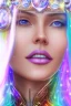 Placeholder: cosmic woman smile, admiral from the future, one fine whole face, crystalline skin, expressive blue eyes,rainbow, smiling lips, very nice smile, costume pleiadian, Beautiful tall woman pleiadian Galactic commander, ship, perfect datailed golden galactic suit, high rank, long hair, hand whit five perfect detailed finger, amazing big blue eyes, smilling mouth, high drfinition lips, cosmic happiness, bright colors, blue, pink, gold, jewels, realist, high commander