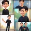Placeholder: a portrait of smiling young adult man. taiwanese man. caricature. undercut hair. fair skin. oblong face shape. 3/4 view. black long sleeve shirt. pixar style. 3D. 4k. portrait. highly detailed. sharp focus. high resolution. full color. cinema lighting