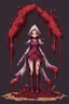 Placeholder: Girl wizard, fullbody, behind blood guts rising from the ground, 8bits, pixel art,