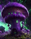 Placeholder: A weird floating mushroom house in galactic space. black purple green and white, Dark cosmic interstellar. Detailed Matte Painting, deep color, fantastical, intricate detail, splash screen, hyperdetailed, insane depth, concept art, 8k resolution, trending on Artstation, Unreal Engine 5, color depth, backlit, splash art, dramatic, High Quality Whimsical Fun Imaginative unusual, good composition