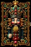 Placeholder: Centered, Ornate, Collectable Trading Card of lisa frank pattern fantasy character portrait of Crisp Digital Art, holiday nutcracker by Aleksi Briclot, T-Shirt Design, Black Background, Detailed Frame, Border, in SNES arcade game, ultra realistic, wide angle, intricate details, retro Nintendo bitmap pixel art, highly detailed by peter mohrbacher, wayne barlowe, , hajime sorayama aaron horkey, gaston bussiere, craig mullins