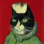 Placeholder: Portrait of a cat by Van Gogh